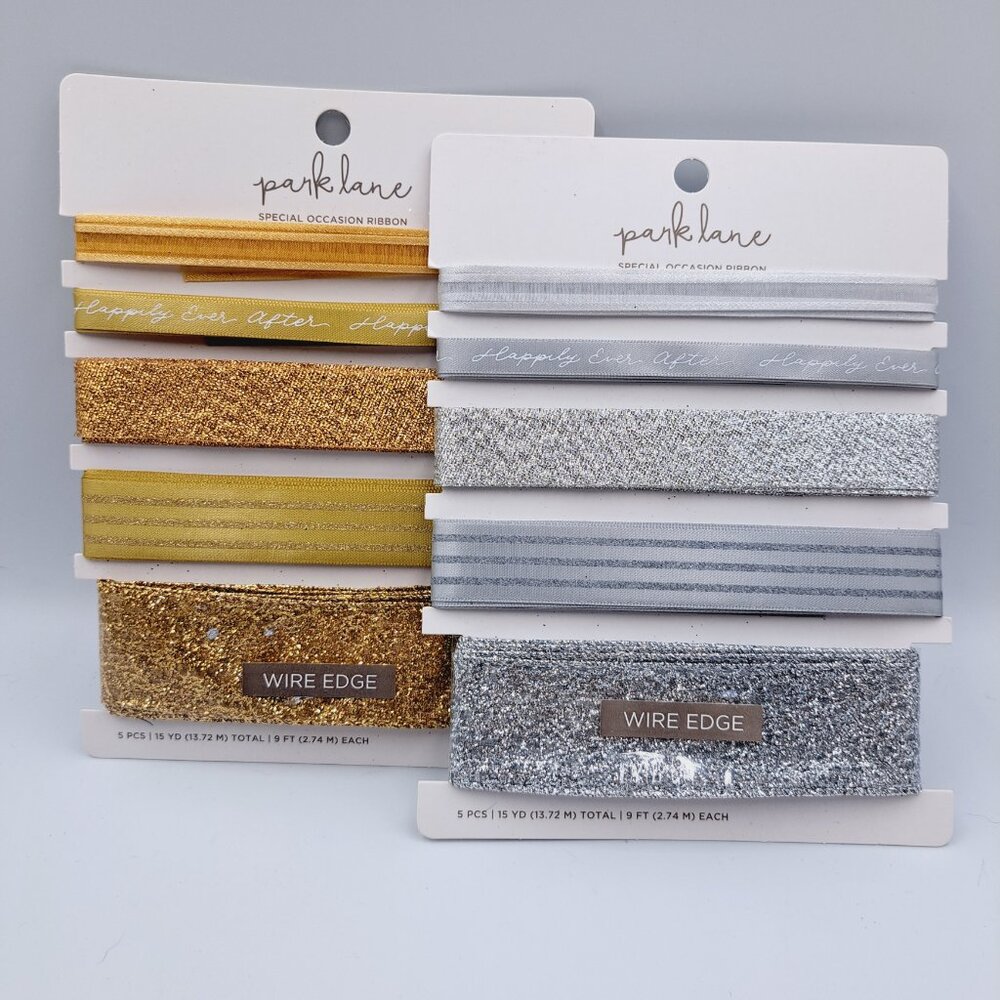 30 Yds (90 feet) Of Special Occasion/Wedding/Anniversary Silver & Gold Ribbon